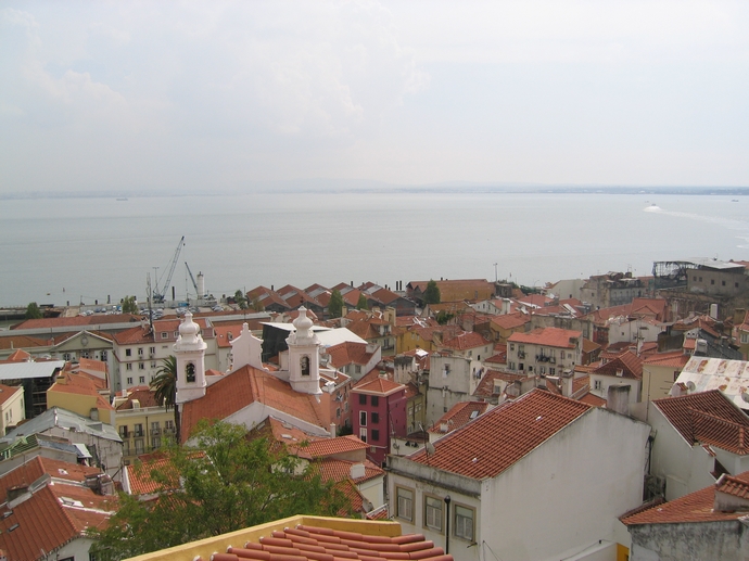 Lissabon Oktober Lissabon Blick Vom Miradouro De Santa Luzia